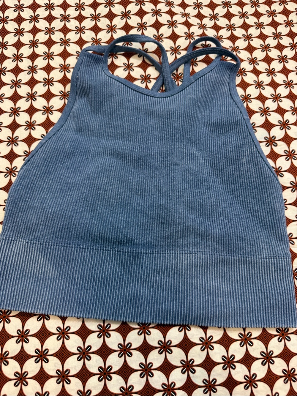 Gilly Hicks Blue Ribbed Crop Tank